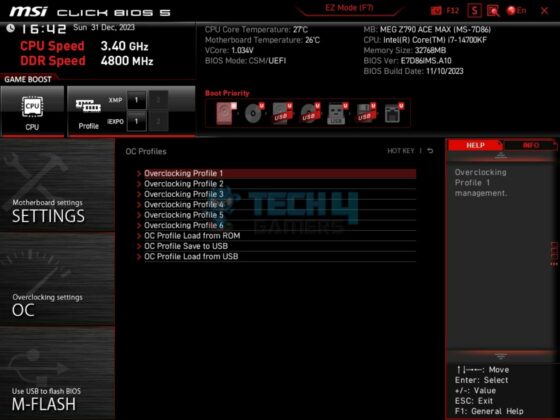 MSI Z790 ACE MAX - BIOS