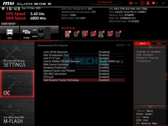 MSI Z790 ACE MAX - BIOS