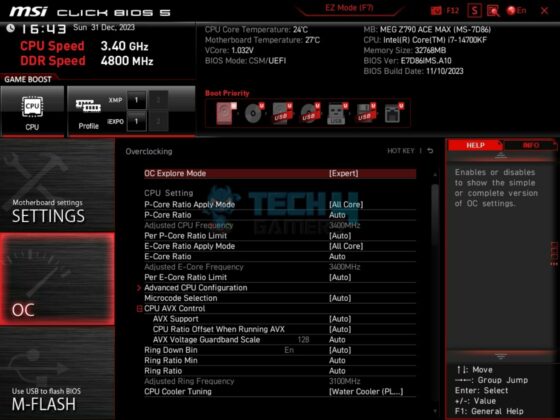 MSI Z790 ACE MAX - BIOS