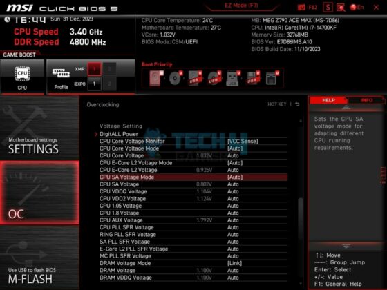 MSI Z790 ACE MAX - BIOS