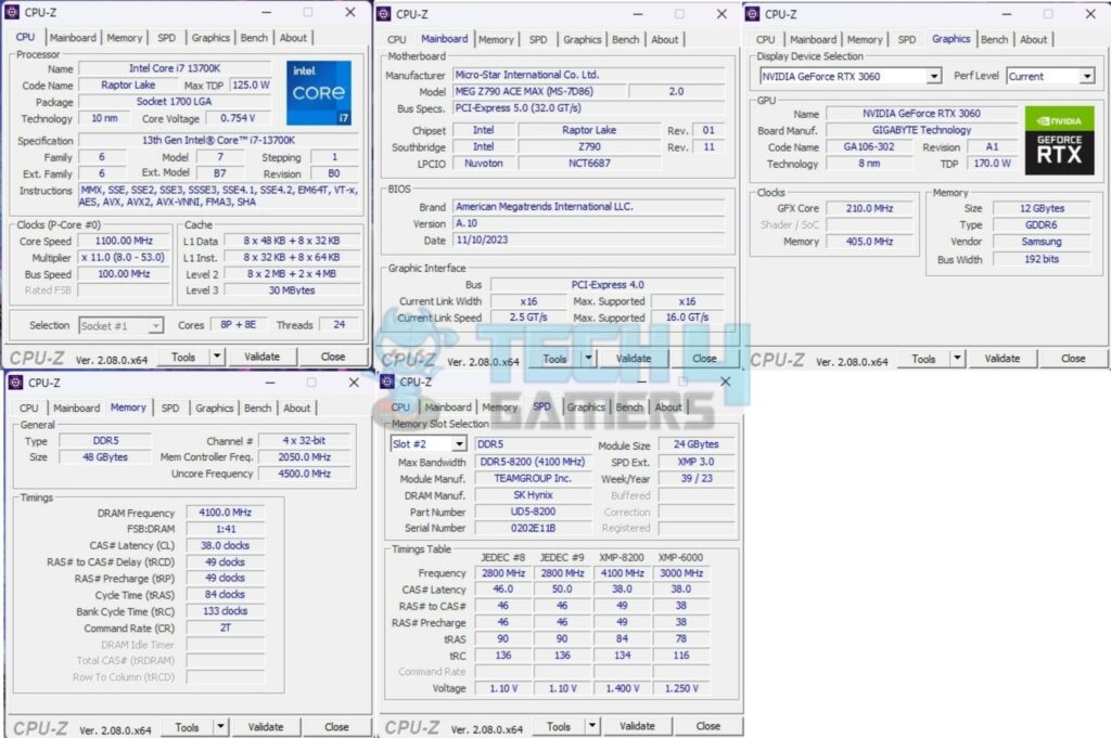 Teamgroup T-Force Xtreem 48GB DDR5-8200 CL38 Kit — CPUZ 1024x68