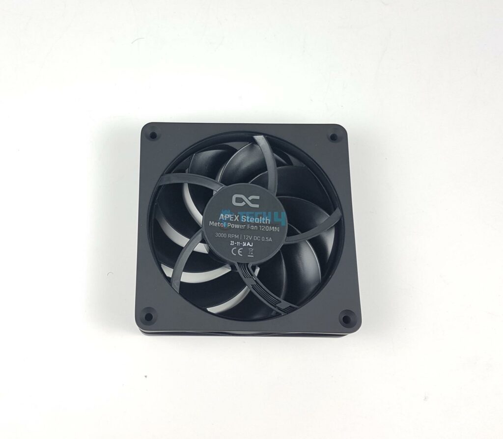 Alphacool Apex Stealth Metal Fan 3000RPM Matt Black - Back View