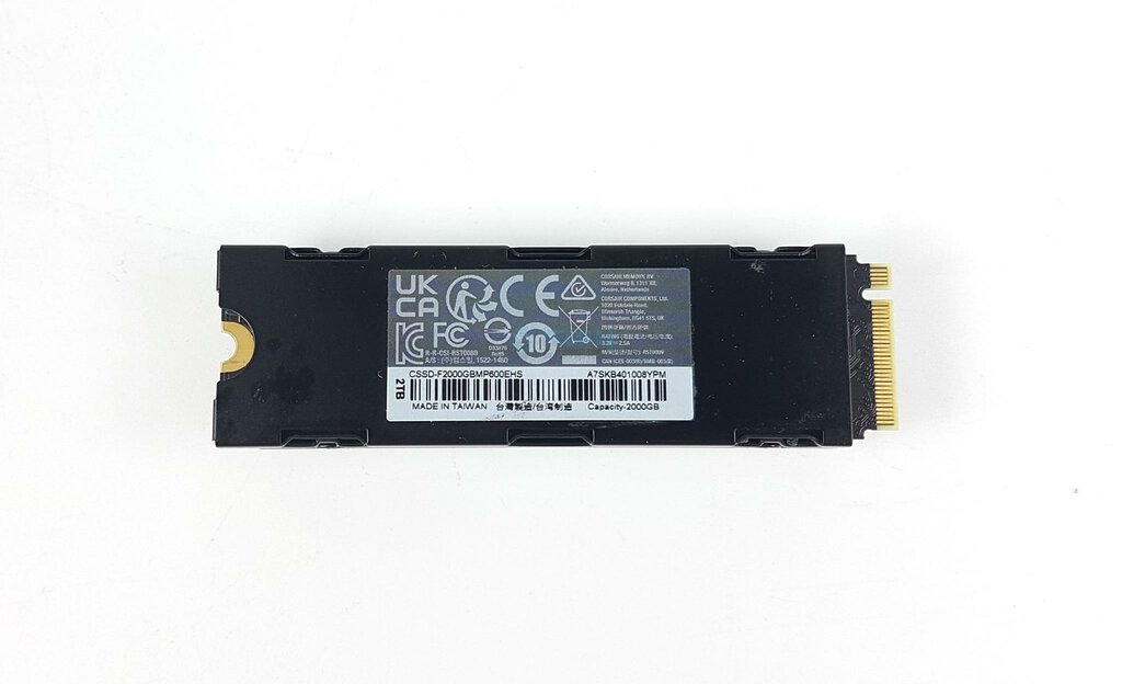 CORSAIR MP600 2TB NVMe SSD - Back View