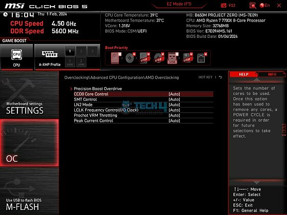 MSI B650M Project Zero - BIOS