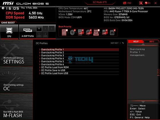 MSI B650M Project Zero - BIOS