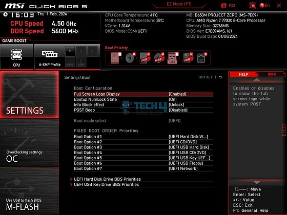 MSI B650M Project Zero - BIOS