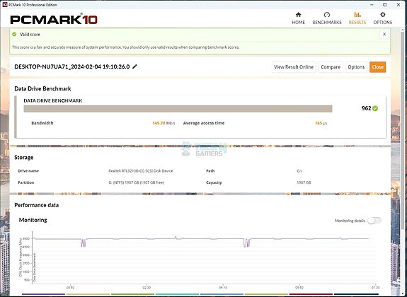 ORICO J-10 2TB NVMe SSD - PCMARK10 - Data Drive Benchmark