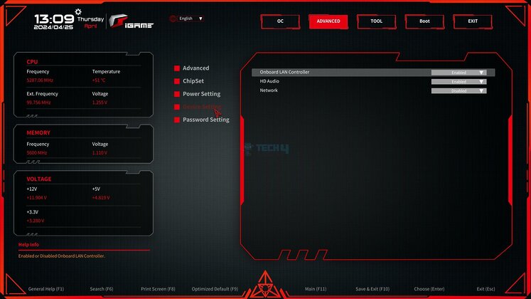 Colorful iGame Z790D5 Loong V20 - BIOS Device Setting