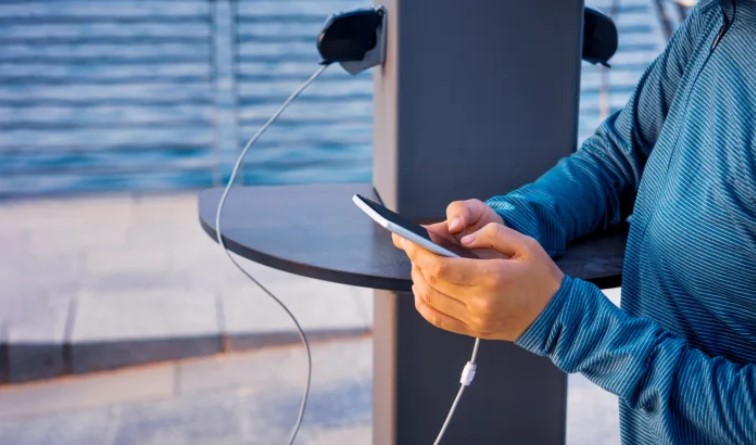 Using a public USB charging station