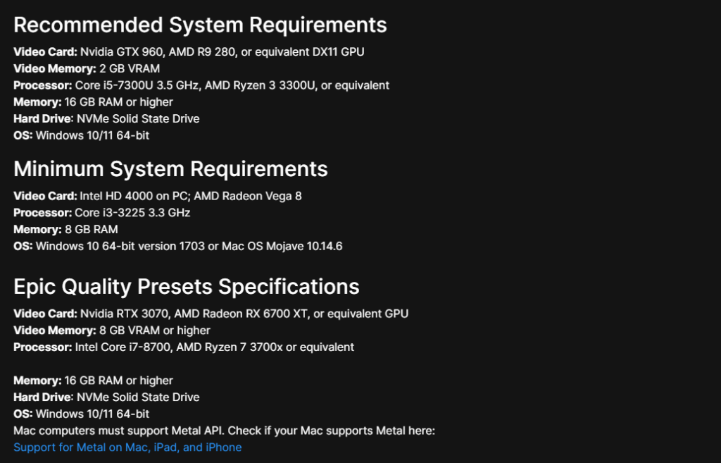 Fortnite System Requirements