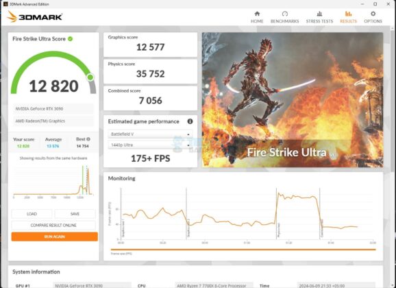 MSI B650 Tomahawk WiFi - Test Result - 3DMARK - Fire Strike Ultra