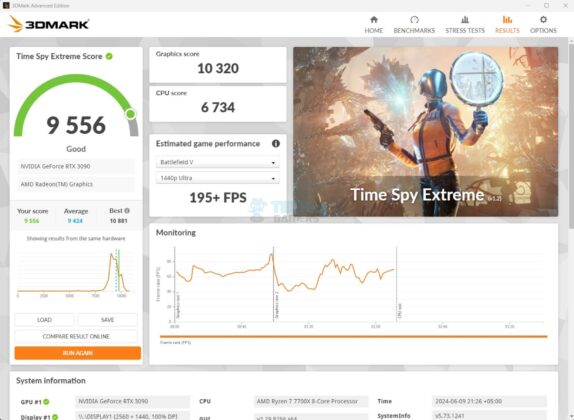 MSI B650 Tomahawk WiFi - Test Result - 3DMARK - Time Spy Extreme