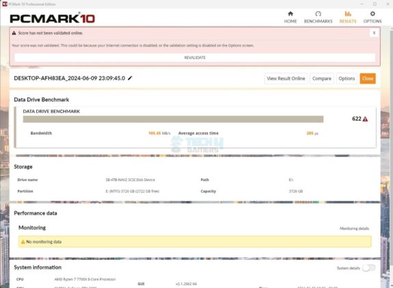 MSI B650 Tomahawk WiFi - Test Result - Storage Benchmark - Data Drive Benchmark - USB 3.2 Gen2x2 Drive