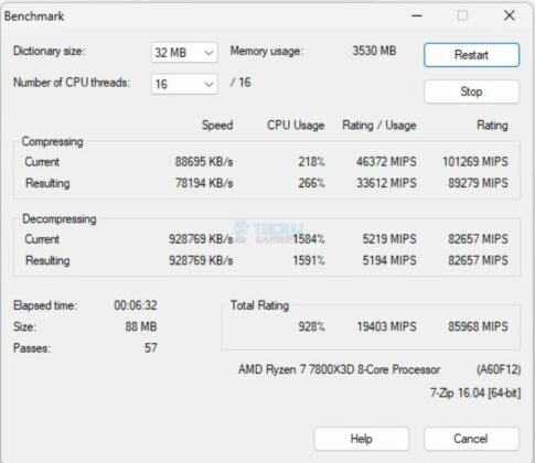 MSI MEG X670E ACE - Test Result - CPU Benchmark - 7-Zip