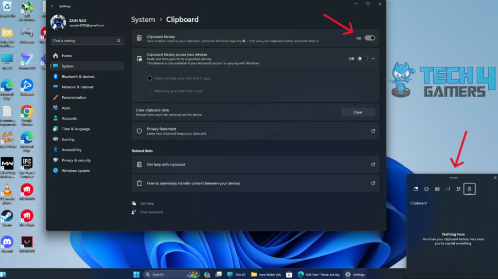 Clipboard History (Image credit: Tech4Gamers)