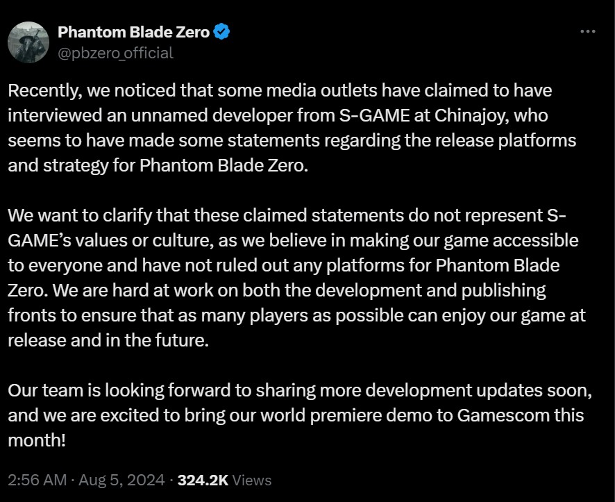 Phantom Blade Zero Dev Backtracks