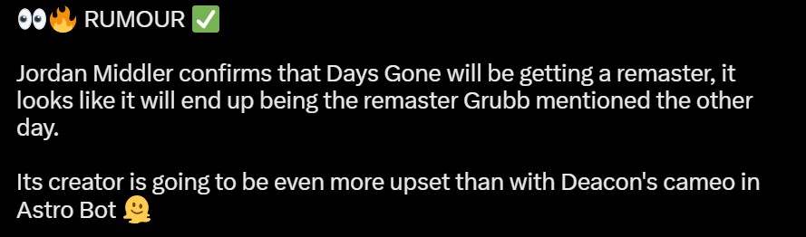 Days Gone Remaster