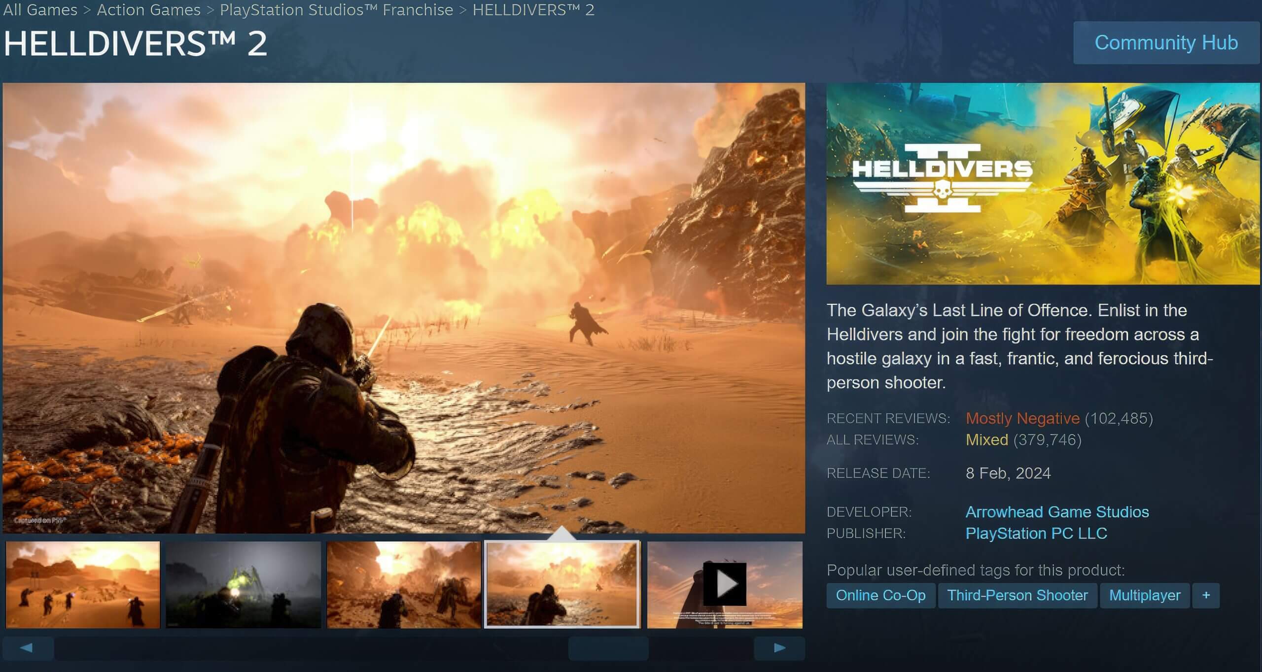 Helldivers 2 player base revolted following the decision (Image by Steam)