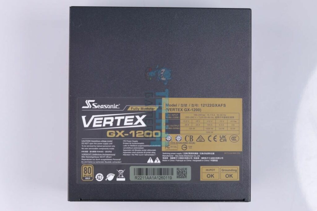 Seasonic Vertex GX-1200 Gold PSU Back