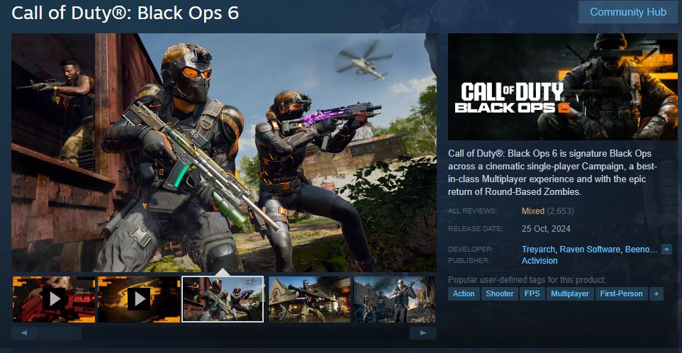 Call of Duty Black Ops 6 Steam Reviews