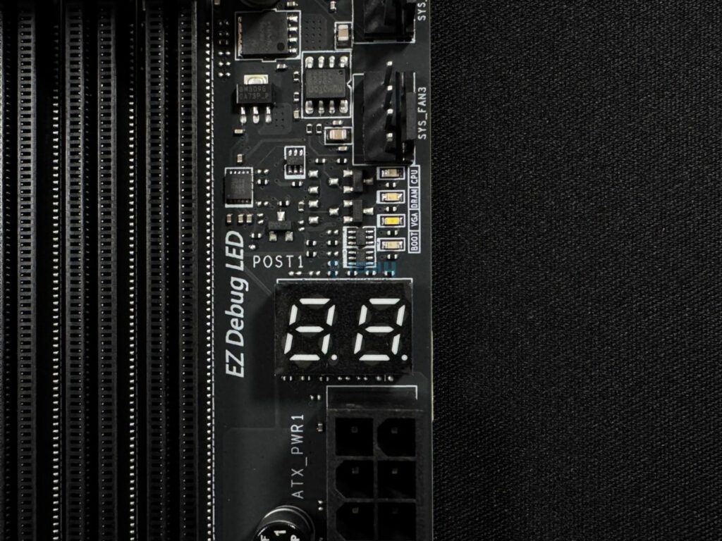 MSI MAG X870 Tomahawk WiFi debug LED panel