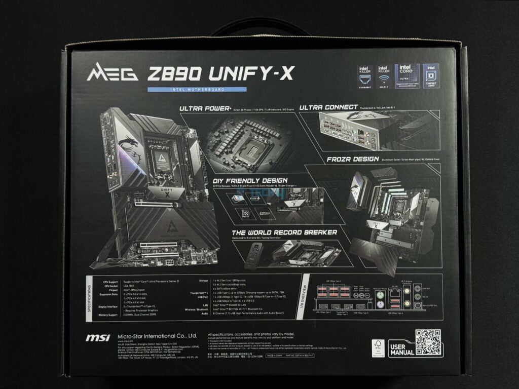 MSI MEG Z890 UNIFY-X - Box Back