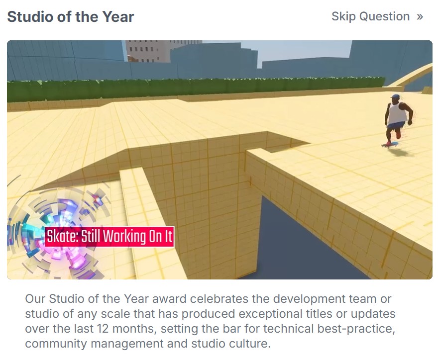 Studio of the Year Award