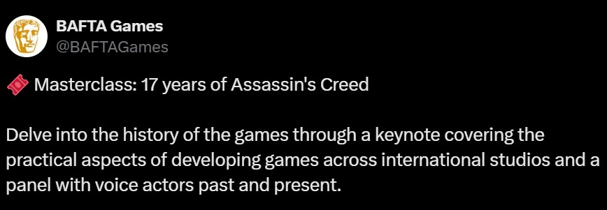 Assassin's Creed Bafta Games