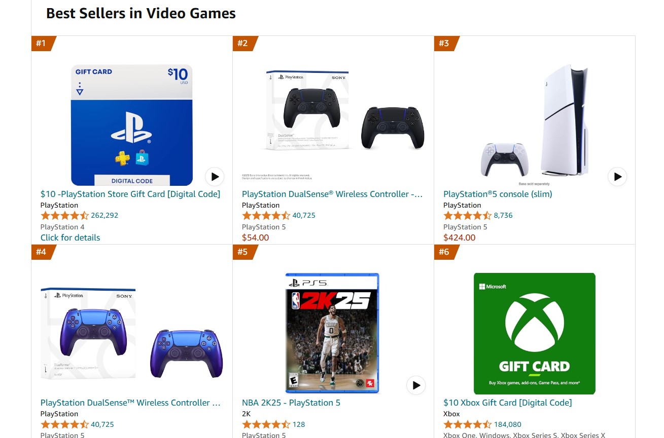 PlayStation Best Sellers On Amazon